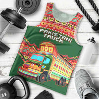 Pakistan Truck Art Men Tank Top National Emblem & Traditional Patterns