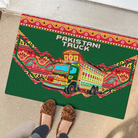 Pakistan Truck Art Rubber Doormat National Emblem & Traditional Patterns