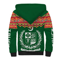 Pakistan Truck Art Sherpa Hoodie National Emblem & Traditional Patterns