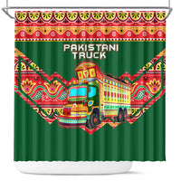 Pakistan Truck Art Shower Curtain National Emblem & Traditional Patterns