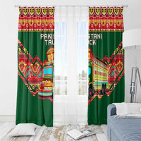 Pakistan Truck Art Window Curtain National Emblem & Traditional Patterns