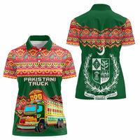 Pakistan Truck Art Women Polo Shirt National Emblem & Traditional Patterns