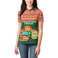 Pakistan Truck Art Women Polo Shirt National Emblem & Traditional Patterns