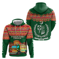 Pakistan Truck Art Zip Hoodie National Emblem & Traditional Patterns
