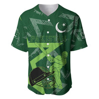 Pakistan Cricket Baseball Jersey Sporty Style with Flag Stars & Player Illustration