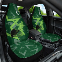 Pakistan Cricket Car Seat Cover Sporty Style with Flag Stars & Player Illustration