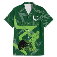 Pakistan Cricket Family Matching Mermaid Dress and Hawaiian Shirt Sporty Style with Flag Stars & Player Illustration