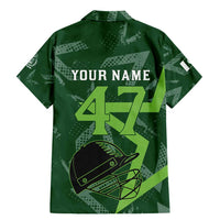 Pakistan Cricket Family Matching Mermaid Dress and Hawaiian Shirt Sporty Style with Flag Stars & Player Illustration