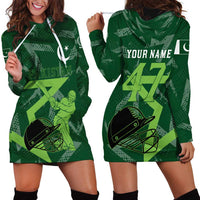 Pakistan Cricket Hoodie Dress Sporty Style with Flag Stars & Player Illustration