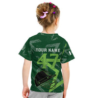 Pakistan Cricket Kid T Shirt Sporty Style with Flag Stars & Player Illustration