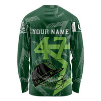 Pakistan Cricket Long Sleeve Shirt Sporty Style with Flag Stars & Player Illustration