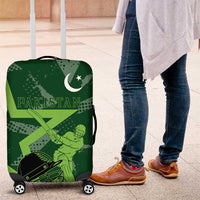 Pakistan Cricket Luggage Cover Sporty Style with Flag Stars & Player Illustration