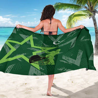 Pakistan Cricket Sarong Sporty Style with Flag Stars & Player Illustration