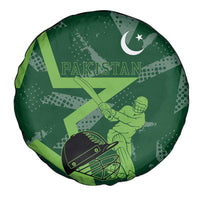 Pakistan Cricket Spare Tire Cover Sporty Style with Flag Stars & Player Illustration