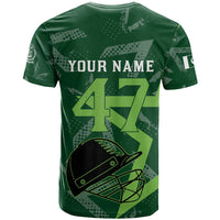 Pakistan Cricket T Shirt Sporty Style with Flag Stars & Player Illustration