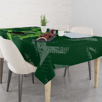 Pakistan Cricket Tablecloth Sporty Style with Flag Stars & Player Illustration