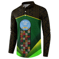 Mali Map Button Sweatshirt National Emblem & Cultural Pattern Design