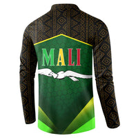Mali Map Button Sweatshirt National Emblem & Cultural Pattern Design
