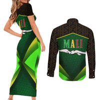 Mali Map Couples Matching Short Sleeve Bodycon Dress and Long Sleeve Button Shirt National Emblem & Cultural Pattern Design