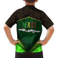 Mali Map Family Matching Off The Shoulder Long Sleeve Dress and Hawaiian Shirt National Emblem & Cultural Pattern Design