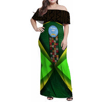 Mali Map Family Matching Off Shoulder Maxi Dress and Hawaiian Shirt National Emblem & Cultural Pattern Design
