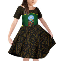 Mali Map Family Matching Off Shoulder Short Dress and Hawaiian Shirt National Emblem & Cultural Pattern Design