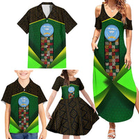 Mali Map Family Matching Summer Maxi Dress and Hawaiian Shirt National Emblem & Cultural Pattern Design