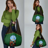 Mali Map Grocery Bag National Emblem & Cultural Pattern Design