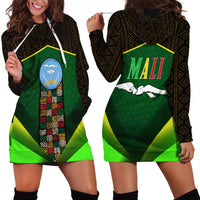Mali Map Hoodie Dress National Emblem & Cultural Pattern Design