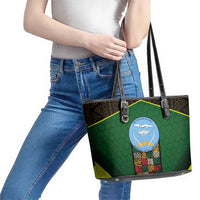 Mali Map Leather Tote Bag National Emblem & Cultural Pattern Design