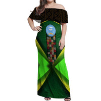 Mali Map Off Shoulder Maxi Dress National Emblem & Cultural Pattern Design