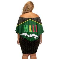 Mali Map Off Shoulder Short Dress National Emblem & Cultural Pattern Design