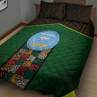 Mali Map Quilt Bed Set National Emblem & Cultural Pattern Design