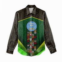 Mali Map Women Casual Shirt National Emblem & Cultural Pattern Design