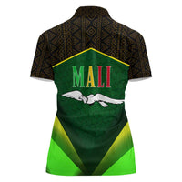 Mali Map Women Polo Shirt National Emblem & Cultural Pattern Design