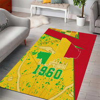 Mali Map Area Rug Heart-Inspired Design with National Flag Colors