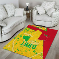Mali Map Area Rug Heart-Inspired Design with National Flag Colors