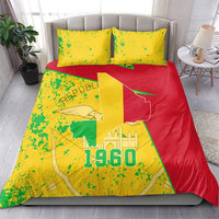 Mali Map Bedding Set Heart-Inspired Design with National Flag Colors