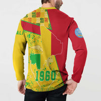 Mali Map Button Sweatshirt Heart-Inspired Design with National Flag Colors