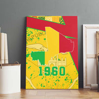 Mali Map Canvas Wall Art Heart-Inspired Design with National Flag Colors