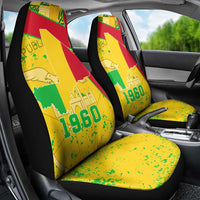 Mali Map Car Seat Cover Heart-Inspired Design with National Flag Colors