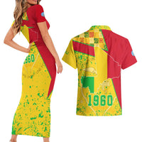Mali Map Couples Matching Short Sleeve Bodycon Dress and Hawaiian Shirt Heart-Inspired Design with National Flag Colors