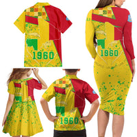 Mali Map Family Matching Long Sleeve Bodycon Dress and Hawaiian Shirt Heart-Inspired Design with National Flag Colors
