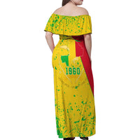 Mali Map Family Matching Off Shoulder Maxi Dress and Hawaiian Shirt Heart-Inspired Design with National Flag Colors