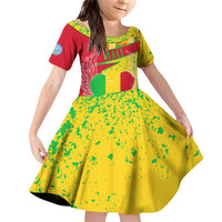 Mali Map Family Matching Off Shoulder Short Dress and Hawaiian Shirt Heart-Inspired Design with National Flag Colors