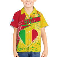 Mali Map Family Matching Short Sleeve Bodycon Dress and Hawaiian Shirt Heart-Inspired Design with National Flag Colors