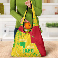 Mali Map Grocery Bag Heart-Inspired Design with National Flag Colors