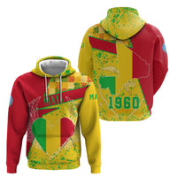 Mali Map Hoodie Heart-Inspired Design with National Flag Colors