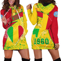 Mali Map Hoodie Dress Heart-Inspired Design with National Flag Colors