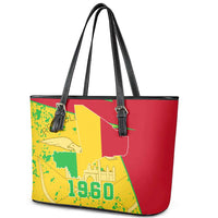 Mali Map Leather Tote Bag Heart-Inspired Design with National Flag Colors